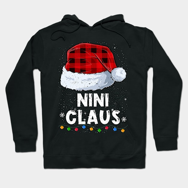 Nini Claus Red Plaid Christmas Santa Family Matching Pajama Hoodie by tabaojohnny